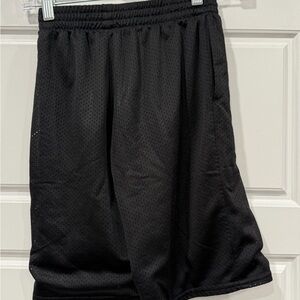 3 pair black youth shorts Athletic Works- champion- and under armour
